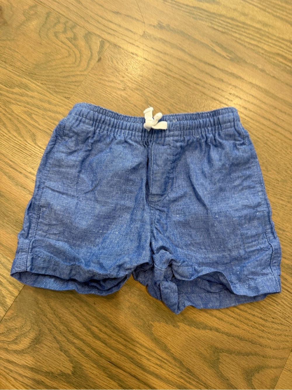 Janie and Jack Blue Linen-Blend Pull-On Shorts with Drawstring